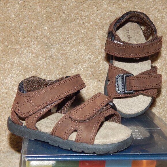 NIB Lil Spinner Brown Leather Sandals STRIDE RITE PreWalkers  3-6 mos. U… - Picture 1 of 1
